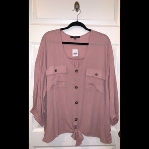Dusty Rose Button Down Blouse Size 3x